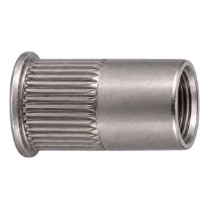 Blindnietmutter Edelstahl A4 M8×15,5 mm – kleiner Senkkopf, gerändelter Schaft – Karton à 250 Stück