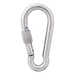 Karabinerhaken mit Schraubverschluss verzinkt 8×80 mm – Sicherungsmutter, DIN 5299 D