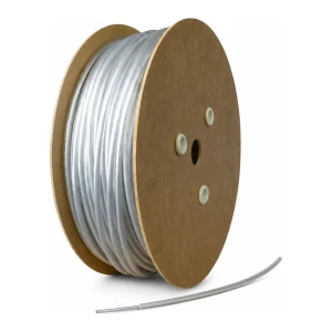 Drahtseil, PVC-ummantelt, verzinkt, Ø 2 mm, farblos, Kern Ø 1,0 mm (1x7) – Meterware