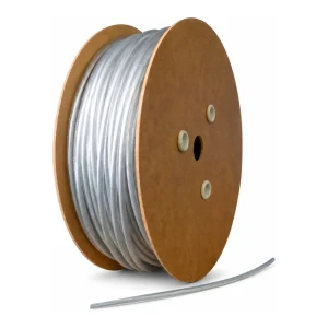 Drahtseil, PVC-ummantelt, verzinkt, Ø3 mm, transparent, Kern Ø1,6 mm (1x7) – Meterware