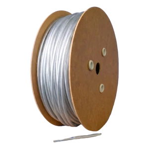 Verzinktes Drahtseil, PVC-ummantelt, Ø4 mm, transparent, Kern Ø2,0 mm (1x19) – Meterware