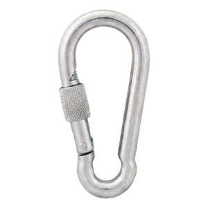 Karabinerhaken mit Schraubverschluss verzinkt 4×40 mm – Sicherungsmutter, DIN 5299 D