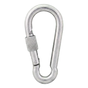 Karabinerhaken mit Schraubverschluss verzinkt 15×200 mm – Sicherungsmutter, DIN 5299 D
