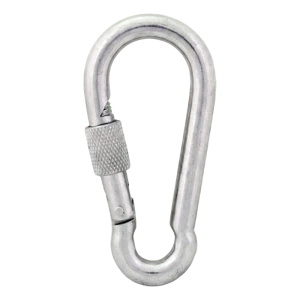 Karabinerhaken mit Schraubverschluss verzinkt 6×60 mm – Sicherungsmutter, DIN 5299 D