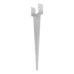 Einschlagbodenhülse verstellbar 0–125 mm, silber verzinkt