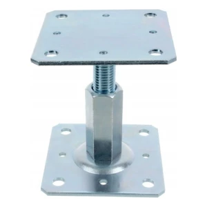 Pfostenträger höhenverstellbar 80×80 mm, Gewinde M20 – Höhe 90–150 mm, verzinkt