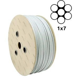 Verzinktes Stahlseil Ø1,0 mm 1×7 einlitzig – Verkauf pro Meter