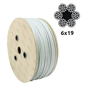 Verzinktes Stahlseil Ø10,0 mm 6×19 mit Faserkern FC