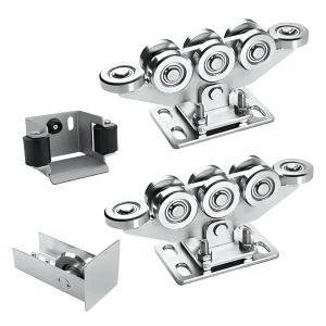 Laufwagen-Paket für freitragende Schiebetore 8-rollig + Zubehör KIT für Schiene 80