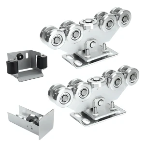 Laufwagen-Paket für Schiebetor 9-rollig + Zubehör KIT für Schiene 80