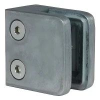 Glashalter 45x45x26 mm, Glas 6-10,76 mm, Zamak, Flachsystem, roh