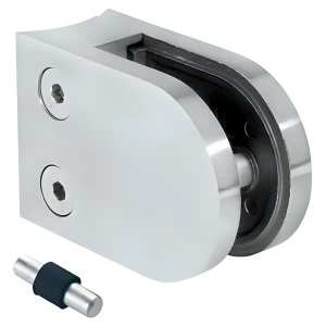 Glashalter 63x45x28 mm Pin, Glas 6-10,76 mm AISI 304 System 42,4 mm Satine