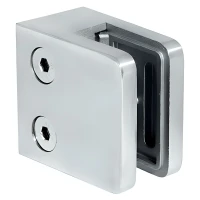 Glashalter 45x45x26 mm, Glas 6-10,76 mm, AISI 304, Flachsystem, Satin