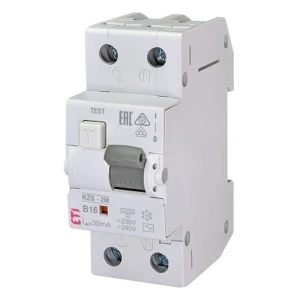 Fehlerstrom-Schutzschalter mit Überstromschutzeinrichtung B 16A 1P+N 30mA typ AC KZS-2M AC B16/0.03 002173104 ETI