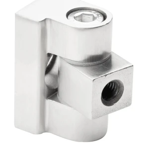 Scharnier 180° für Glashalterung 45 x 45 x 26 mm flaches System AISI304, satiniert