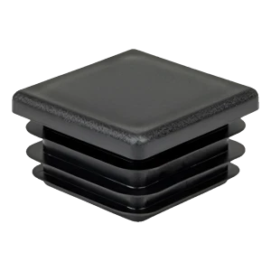 Lamellenstopfen quadratisch 100×100 mm, schwarz, Wandstärke 2,0–4,0 mm