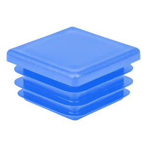 Lamellenstopfen quadratisch 40×40 mm, blau, RAL 5012