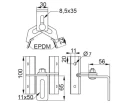 Trapezblechhalterung verstellbar 10cm Edelstahl 1.4016 PV-08-32 (3)