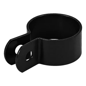 End-Zaunschelle mit einem Loch für Rundpfosten Ø 42 mm, schwarz (RAL 9005)