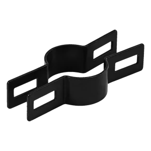 Zaunschelle für Zwischenpfosten, Rundpfosten Ø 48 mm, schwarz (RAL 9005)