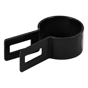 Zaunschelle für Endpfosten, Rundpfosten Ø 42 mm, schwarz (RAL 9005)