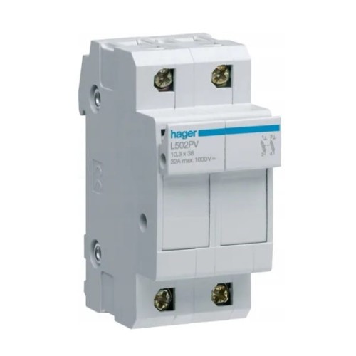 Sicherungssockel PV 2P 32A 10x38 mm L502PV HAGER GPV-401-45