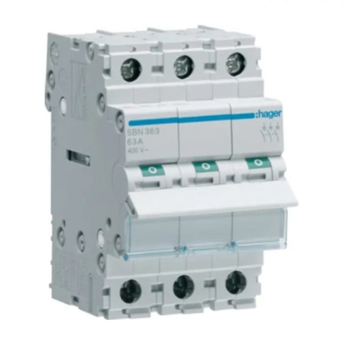 3-Phasen-Trennschalter 3P 63A 400V AC SBN363 HAGER GPV-401-69