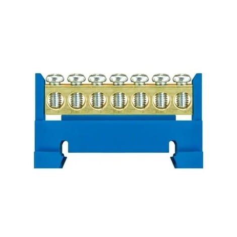 Null-Klemmleiste für Schiene -7 blau - niedriger Sockel GPV-401-98