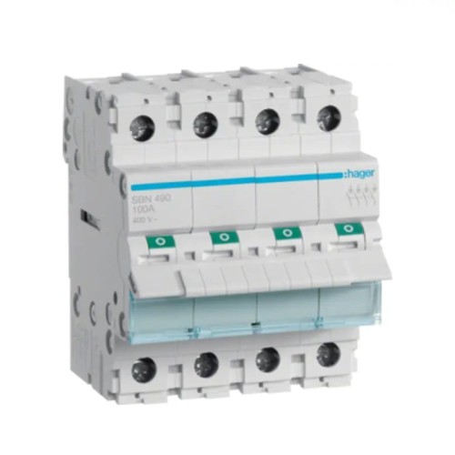 3-Phasen-Lasttrennschalter 4P 100A 400V AC SBN490 HAGER GPV-401-120