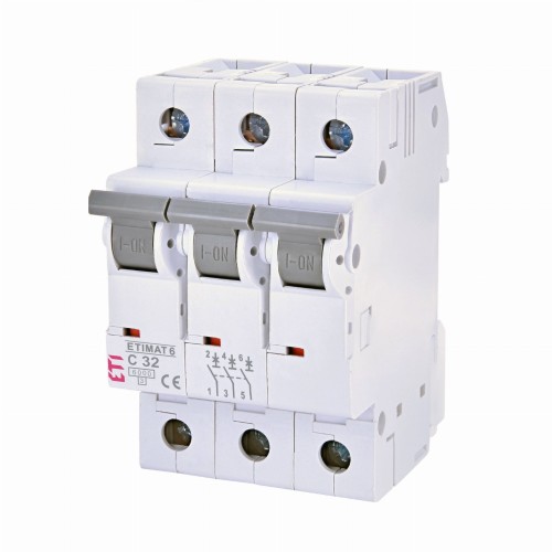 Überstrom-Schutzschalter C 32A 3P 6kA ETIMAT6 002145519 ETI GPV-401-163