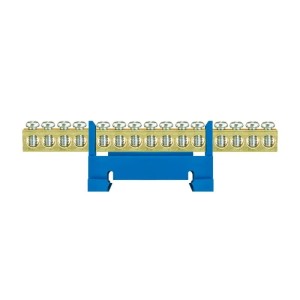 Null-Klemmleiste für Schiene -15 blau - niedriger Sockel PAWBOL