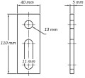 Befestigungsadapter M12 110x40x5 Werkstoff 1.4301 PV-07-06 (2)