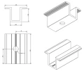 Mittlere Klemmhalterung H25 L50 Roh mit Schraube M8x20 und Einsatz für 30-mm-Paneele PV-04-16 (3)
