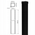Zaunpfosten 80x80x2 mm, Länge 2,4 m, schwarz GPV-700-74 (3)