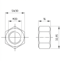 Sechskantmutter M20 DIN 934 A2-70 000-051 (2)