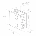 Glashalter 45x45x26 mm, Glas 6-10,76 mm, AISI 304, Flachsystem, Satin 000-260 (2)