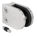 Glashalter 50x40x26 mm mit Pin, Glas 6-10,76 mm, AISI 304, System 42,4 mm, Satin 000-265 (1)