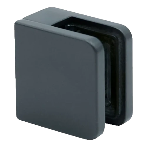 Glashalter 45x45x26 mm Anthrazit Glas 6-10,76 mm Zamak Flachsystem lackiert 000-269 (1)