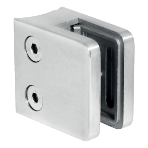 Glashalter rechteckig 45x45x26 mm, Glas 6-10,76 mm, AISI 304, System 42,4 mm, Ausführung Hochglanz
