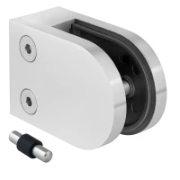 Glashalter 50x40x26 mm, Pin, Glas 6-10,76 mm, AISI 304, flaches System, Satin