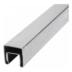 Handlauf aufgesetzt auf Glas 8-21,52 mm 40x40x5000 mm AISI 304 Satin