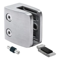 Glashalter 8-12,76 mm 52x52x32 mm Konsole und Pin AISI 304 Flachsystem Satin