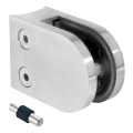 Glashalter 50x40x26 mm mit Pin, Glas 6-10,76 mm, AISI 304, System 42,4, Hochglanz 000-264 (1)