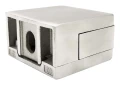 Glashalter 45x45x26 mm mit Pin-Träger Glas 6–10,76 mm AISI 304 Flachsystem Satin 000-268 (3)