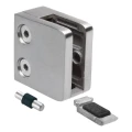 Glashalter 45x45x26 mm mit Pin-Träger Glas 6–10,76 mm AISI 304 Flachsystem Satin 000-268 (4)