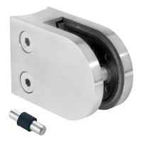 Glashalter 6-10,76 mm 50x40x26 mm mit Pin AISI 304 System 48,3 mm Satin