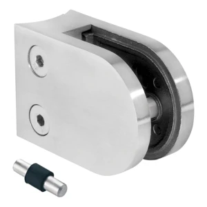Glashalter 6-10,76 mm 50x40x26 mm mit Pin AISI 304 System 48,3 mm Satin