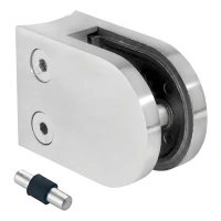Glashalter 6-12,76 mm 63x45x30 mm mit Pin AISI 304 System 48,3 mm Satine