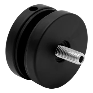 Punkthalter für Glas 8-17,52 mm fi 50/8/M8x45 AISI 304 Flachsystem schwarz