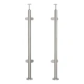 Eckpfosten für Balustrade für Glas ø 42,4x1060/1102,4mm 4 Halterungen geschliffen 000-559 (1)